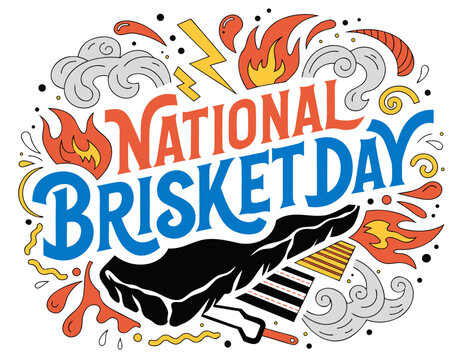 NATIONAL BRISKET DAY vector illustration isolated on white background
