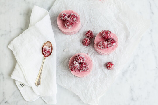 Raspberry semifredo with limoncello