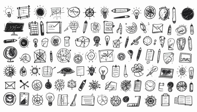 set of doodle icons