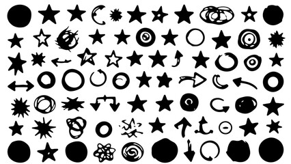 Fototapeta premium set of black and white icons