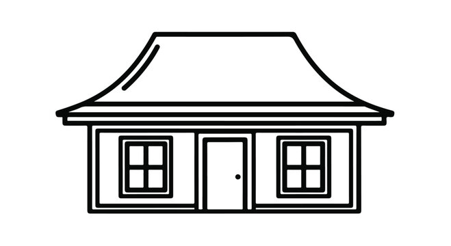 Traditional japanese house with tiled roof
