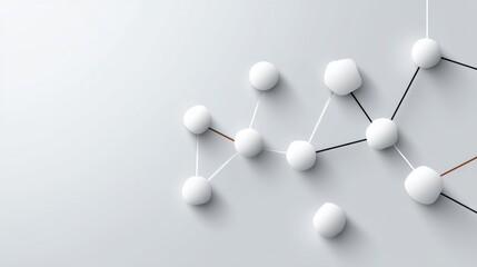 Obraz premium Abstract depiction of interconnected spheres and lines forming a modern scientific or technological network design on a minimalistic background