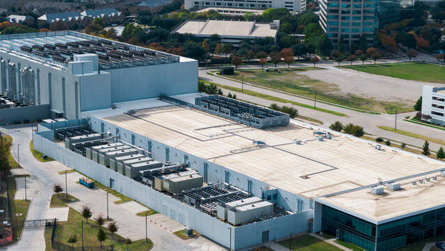 Data center facility building hosting server farms