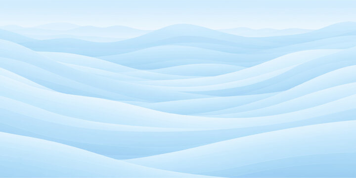 Abstract blue winter background featuring frozen ice textures and flowing waves of snow under a cold frost light