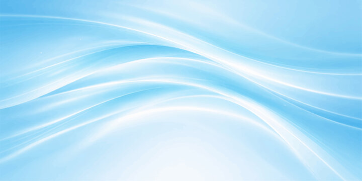 An abstract blue background featuring flowing digital waves of light and soft liquid textures in a smooth vector design pattern