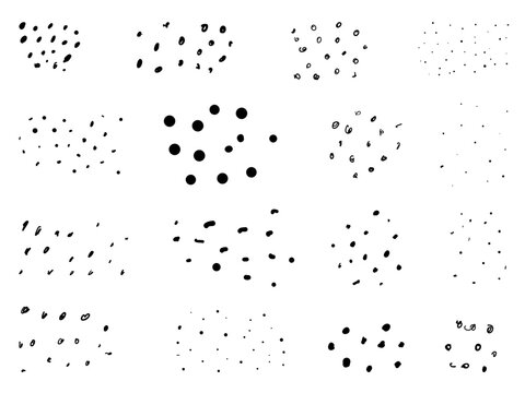 Hand Drawn Dots Texture Set Abstract Grain Speckle Noise Vector Collection