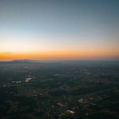 Naklejka premium sunset over the city