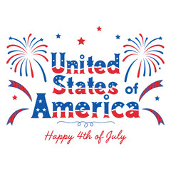 Obraz premium Patriotic usa 4th of july celebration with fireworks and stars on white background