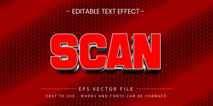 Red Tech Scan 3D Text Effect