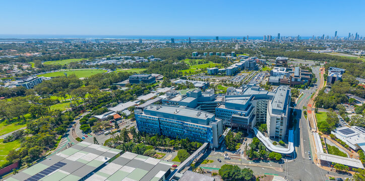 Aerial view of the Gold Coast University Hospital at Southport