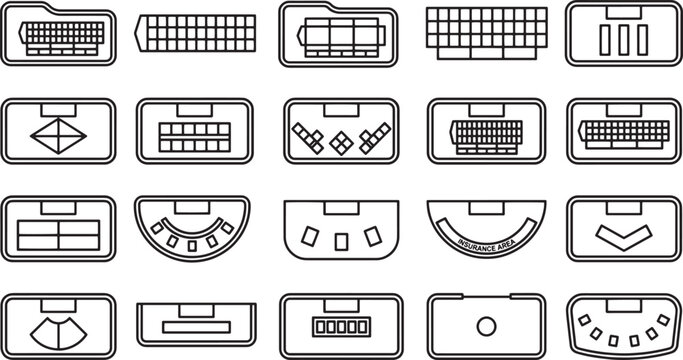 A collection of vector-style display ports and connectors, perfectly suited for tech-related visual projects.