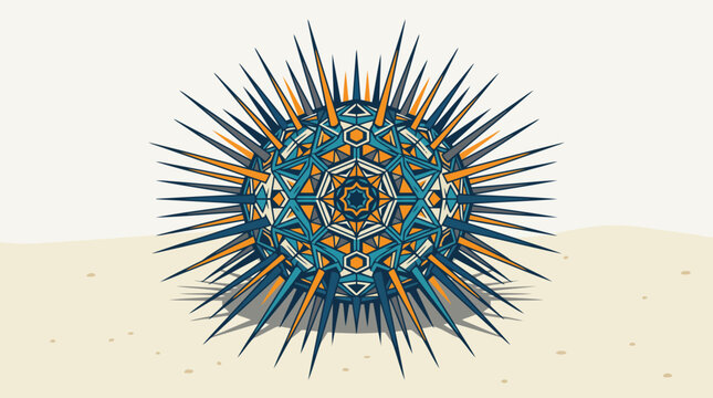 Intricate Sea Urchin Marine Life Abstract Design.