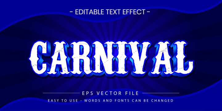 Vintage Blue Carnival 3D Text Effect
