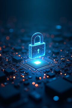 Digital Lock Circuit Board Data Protection Vertical Perspective