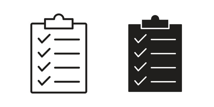 List icon in black and white. clipart and line style icons