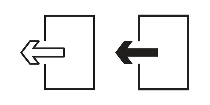 Log out icon in black and white. clipart and line style icons