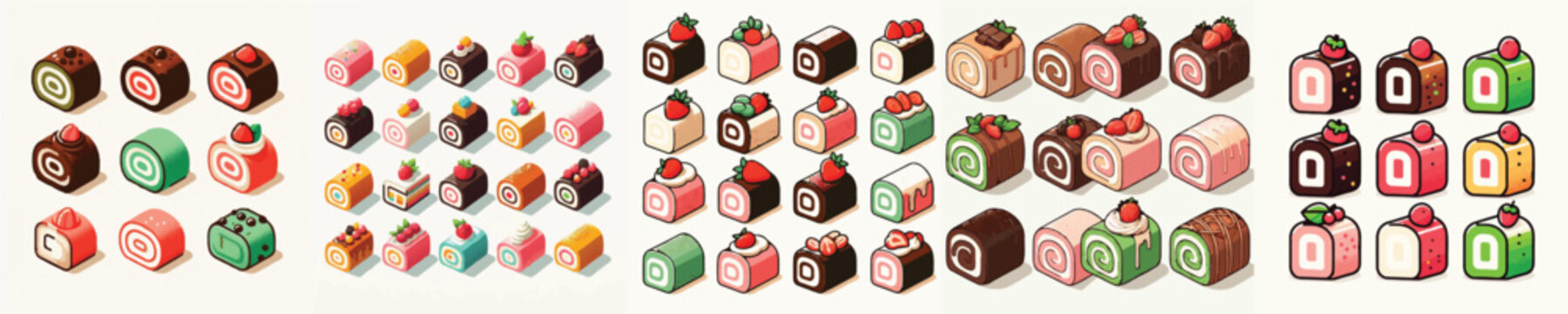 Swiss Roll Cake Vector Illustration