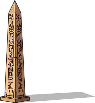 Ancient Egyptian Obelisk Flat Vector Illustration
