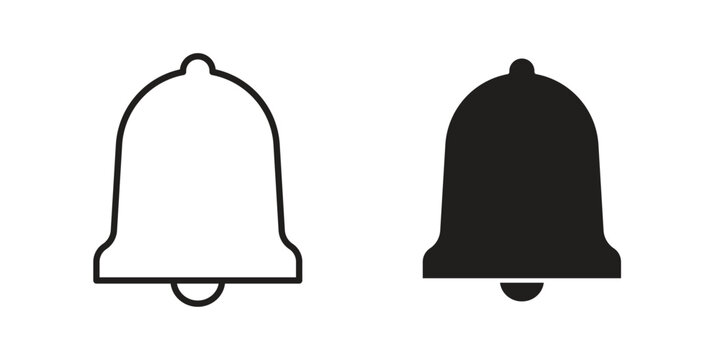 Notification icon in black and white. clipart and line style icons