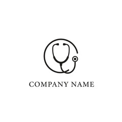 Obraz premium Premium company logo features stethoscope in circle with company name