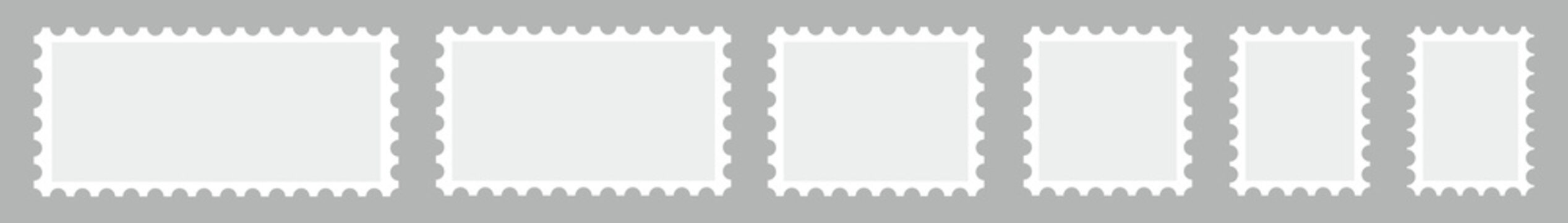 Postage stamps borders set vector illustration