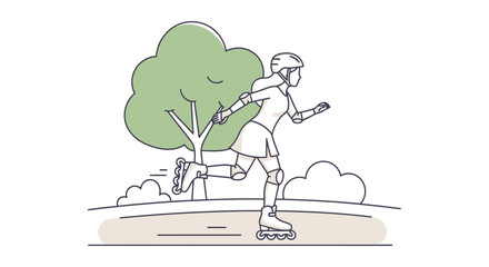 Person riding skateboard on ground. © AlyaNaja