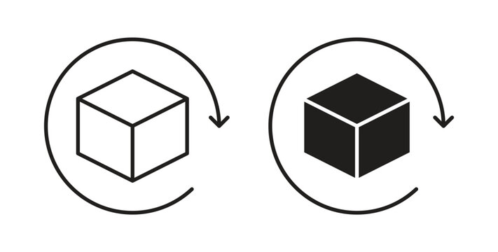 Return purchase icon in black color. Vector icons on white background