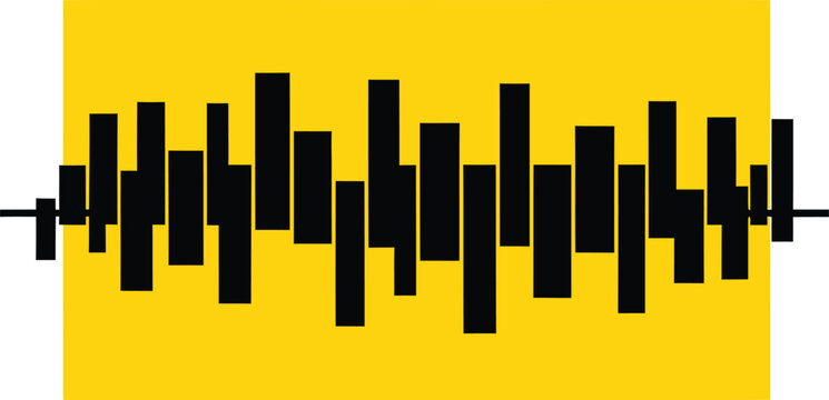 Soundwave Graphic on Yellow Background