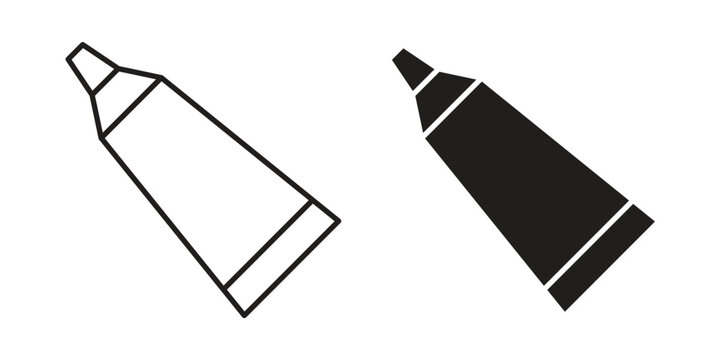 Toothpaste tube icon in black color. Vector icons on white background