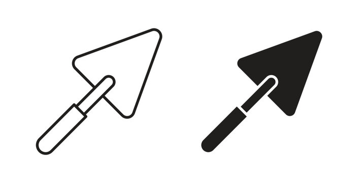 Trowel icon in black color. Vector icons on white background