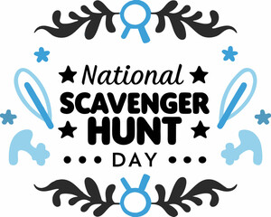 Obraz premium National Scavenger Hunt Day Cartoon Vector Illustration, Outdoor Search Game Concept Design