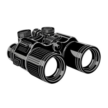 Black night vision binoculars device.