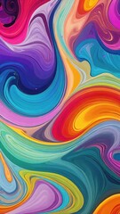 Obraz premium abstract background with colorful paint strokes blending in fluid, layered swirls, creating a vibrant, textured, and dynamic artistic pattern