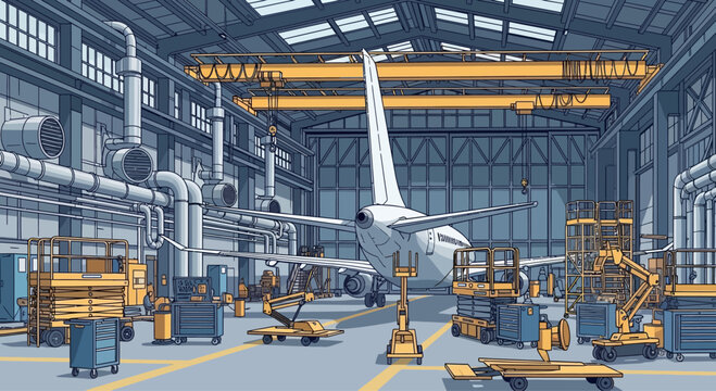 Airplane Hangar Maintenance: Aircraft Repair and Engineering in a Workshop