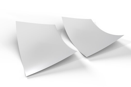 3D realistic blank A4 format paper flyer mockup isolated. Sheet design template for presentation poster, newspaper, flyer, brochure, cover, magazine, card, paper note, postcard, letter or invitation