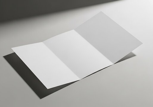 Blank Tri-fold Brochure Mockup Template on Neutral Background