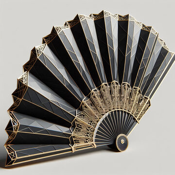 Japanese War Fan Realism Meets Low Poly Geometry