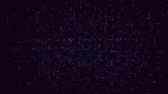 Futuristic technology background with moving glowing lines, dots and grid elements forming a digital network pattern, ideal for cybersecurity, and data concepts