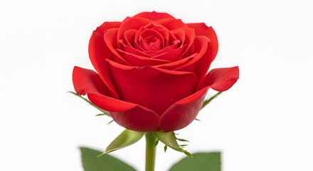 Fototapeta premium Single Vibrant Red Rose with Water Droplets