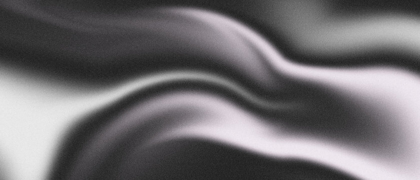 Monochrome soft abstract light wave background with blur and grain