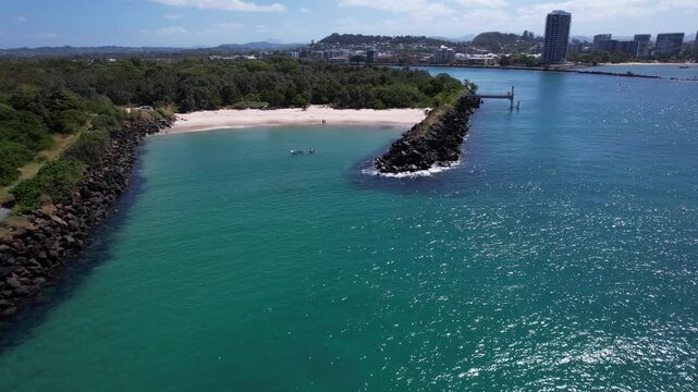 Marlo&rsquo;s Beach During Summer In Fingal Head, New South Wales, Australia - Drone Shot