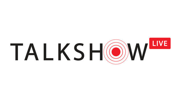 talkshow live broadcast logo for modern media and television channel