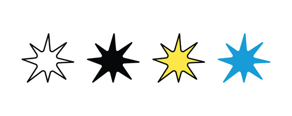 Comic style yellow explosion or flash icon for action and energy concept. starburst symbol for boom effect and visual impact. vector illustration © Jakiya Graphics