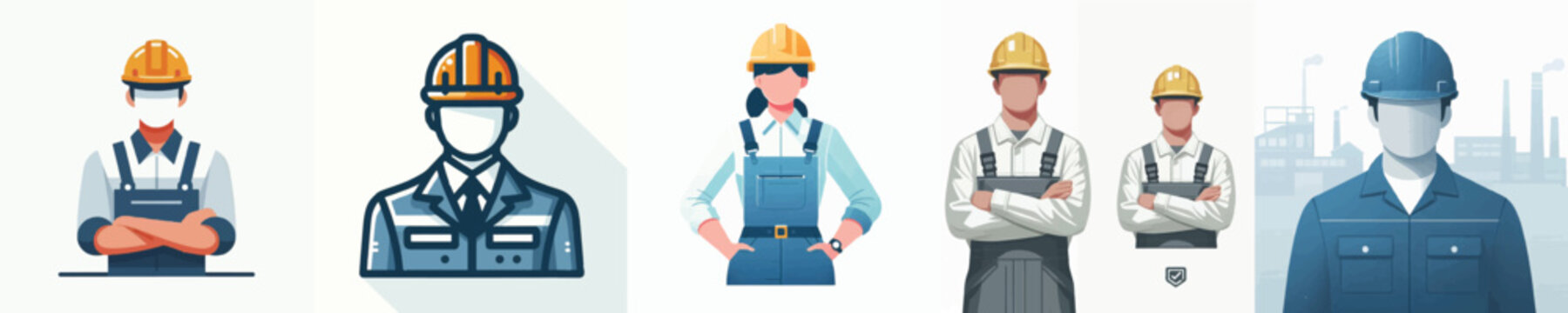 Vector of factory worker