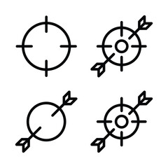 Obraz premium Archery targets with various sight markings and arrow strikes
