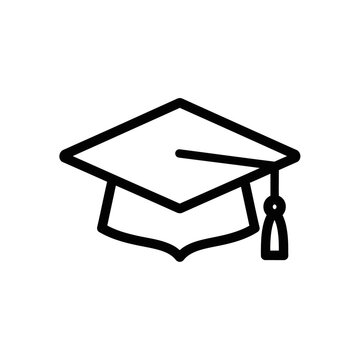 Black outline graduation cap icon a minimalist vector symbol for education success and academic ach