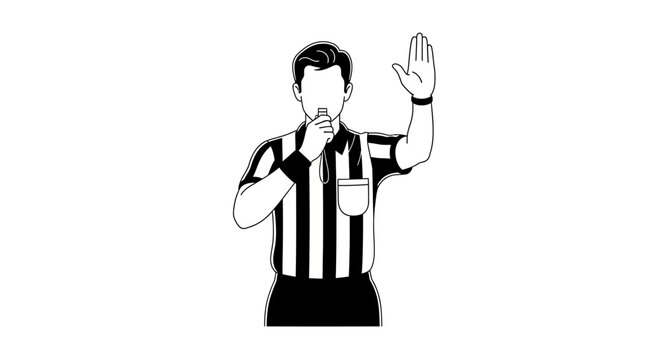 Referee making a hand signal.
