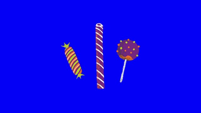 Candy on a chroma key background