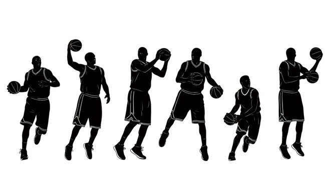 Silhouetted boxers in dynamic athletic poses showcasing intense training and competition.