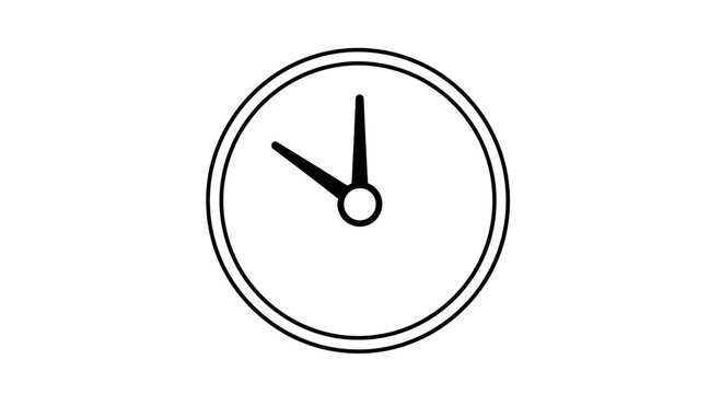 Simple Analog Clock Face Closeup.